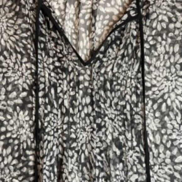 GREYLIN SHEER TUNIC COVER-UP BLACK/WHITE ABSRACT FLORAL SIZE LARGE - Picture 3 of 7